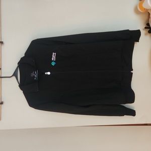 Black Large Zip-Up Scrub Jacket
